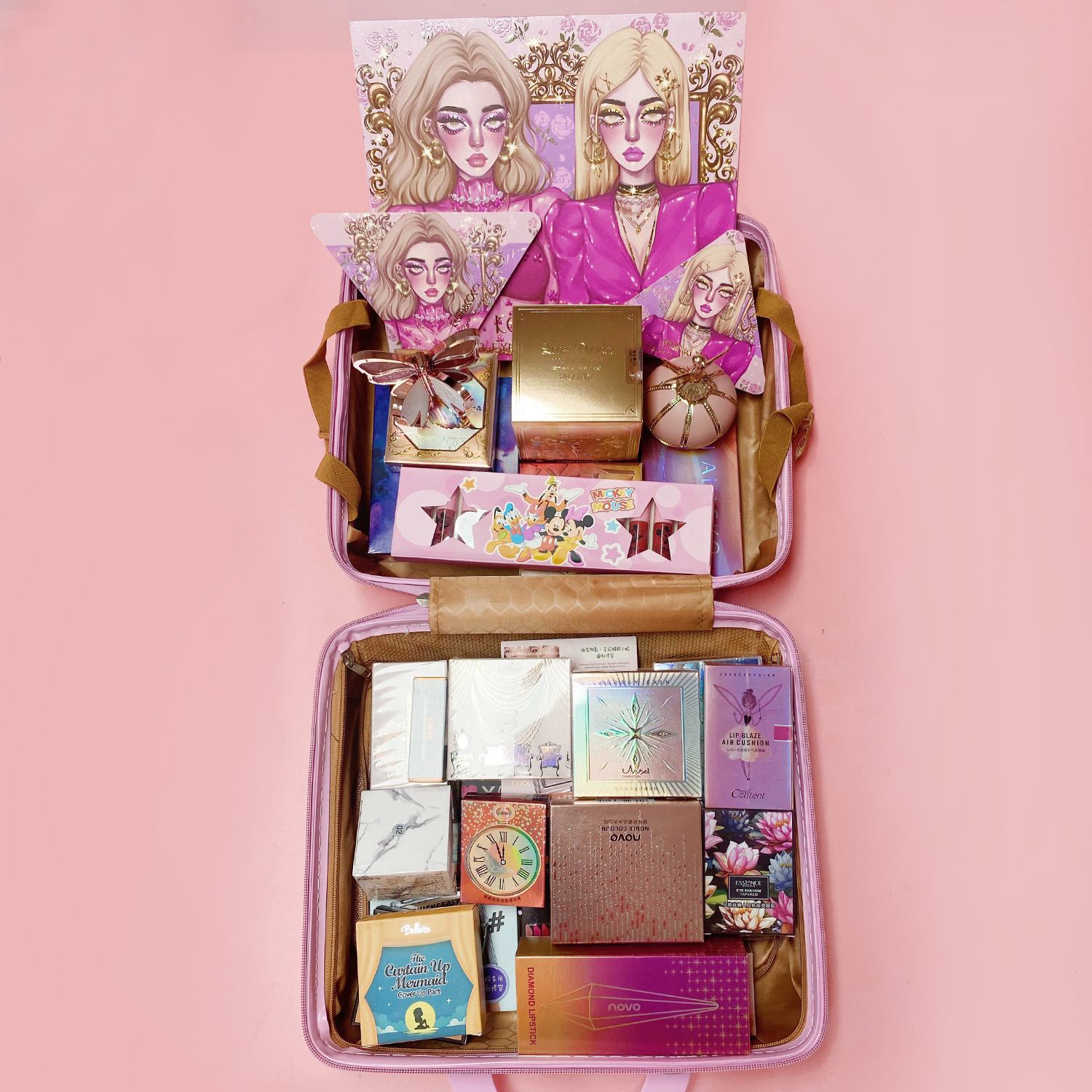 LIVE2【princess diamond set 11】-- kevin coco set, ballerina loose powder, butterfly eyeshadow palette, diamond highlighter, 25pcs products set
