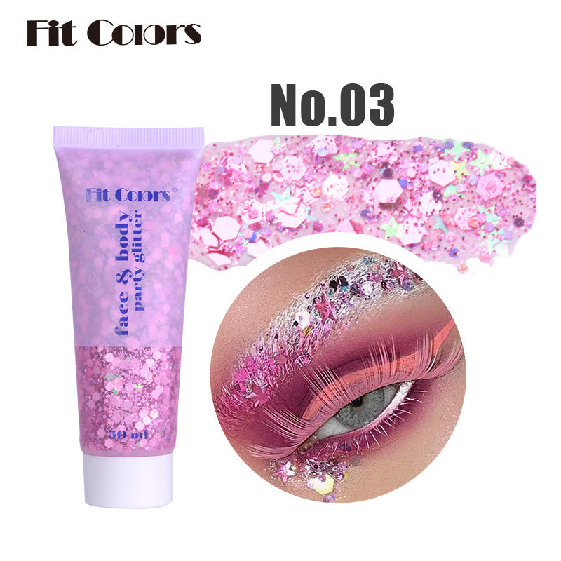 Fit Colors Sequin Gel Face Body Lip Sequin Eye Shadow Bright Polarizing