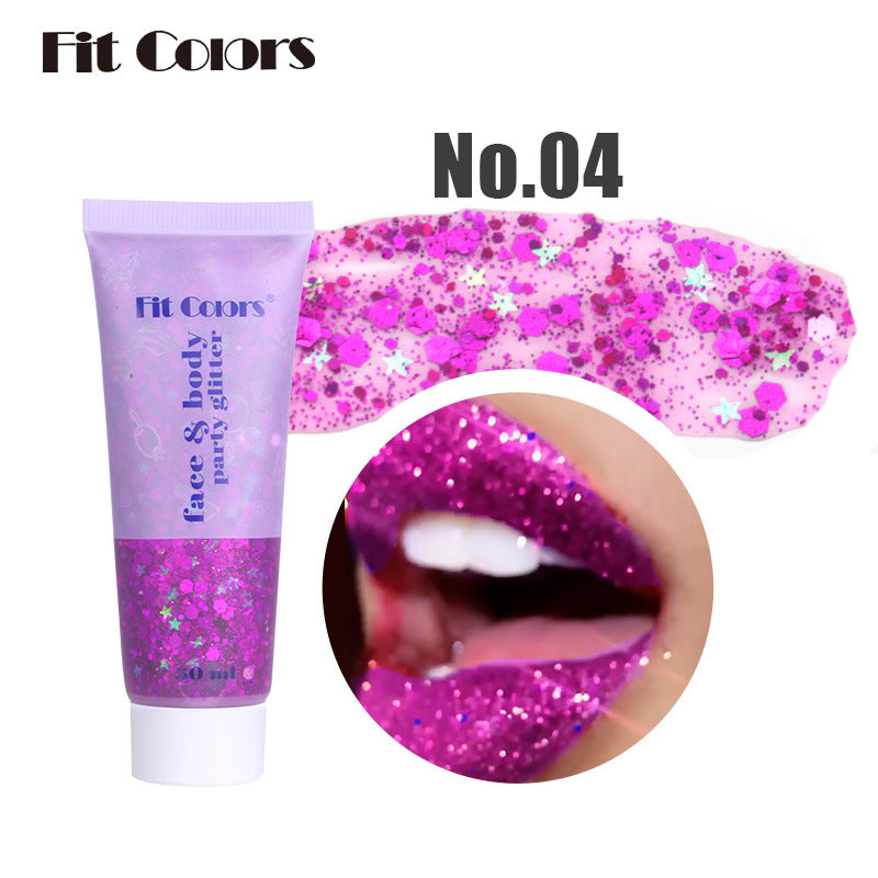 Fit Colors Sequin Gel Face Body Lip Sequin Eye Shadow Bright Polarizing