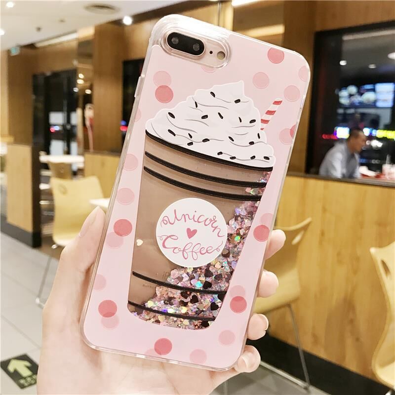 Summer Ice Cream Silicone Quicksand iPhone Case