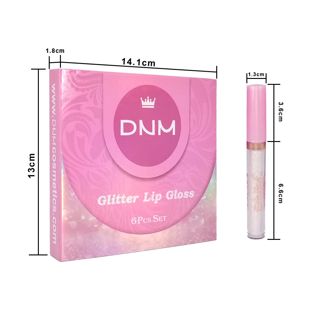 DNM polarized dazzling glitter lip gloss 6 boxes