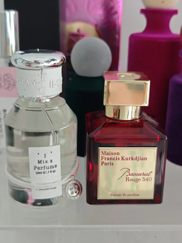How to Wear Baccarat Rouge 540 for Men: A Master Perfumer’s Guide to Scent Chemistry and the Ultimate USA Supply Chain Secret 6 Side-by-side comparison of a $300 luxury designer perfume bottle and a high-quality Baccarat Rouge 540 alternative formulation.