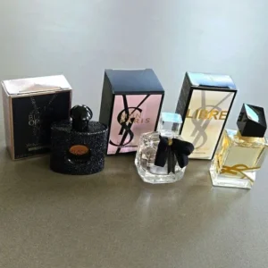 Side-by-side comparison of the original luxury YSL Mon Paris bottle and a high-concentration Extrait de Parfum alternative