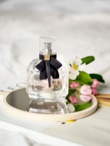 Gas chromatography matched affordable perfume alternative next to a designer fruity chypre fragrance, highlighting differences in oil concentration